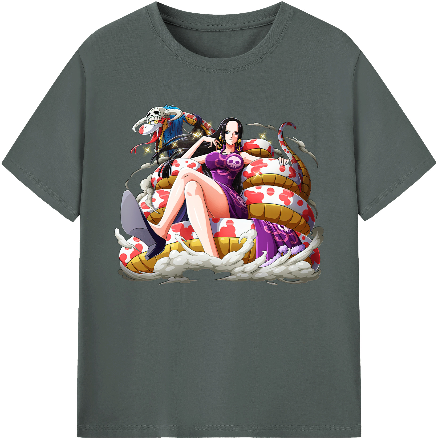 ワンピース ボア・ハンコック ONE PIECE Boa·Hancock 綿100％ メンズ半袖Tシャツ｜肌触りやわらか＆通気性